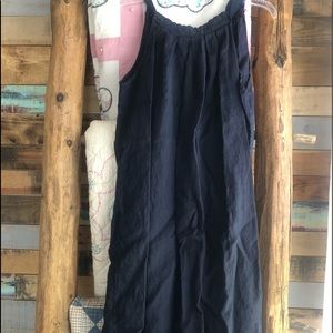 Cute Navy Blue Linen Summer Dress